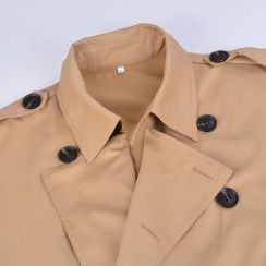Mens Thickened Long Double Breasted Trench Coat