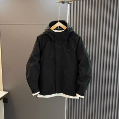2 Pcs Windproof Waterproof Zipper Hooded Trench Coat