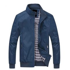 Autumn Mens Stand Collar Casual Zipper Jackets