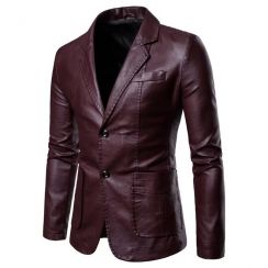 Long Sleeve Mens Leather Jacket