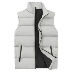 Mens Casual Autumn Down Vest with Zippercs 
